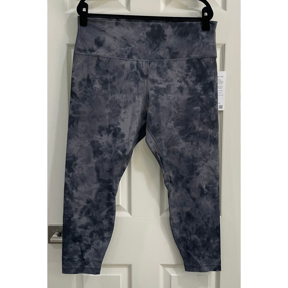 NWT Lululemon Align HR Pant 25" Women 18 Grey Diamond Dye Leggings LW5DE8S
